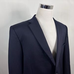 Joseph & Feiss 48L Sport Coat 100% Wool Dark Navy Blue Two Button Lined Vented